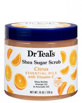 Dr Teal's Shea Sugar Scrub with Citrus, Vitamin C &amp; Essential Oils 538g (19oz)